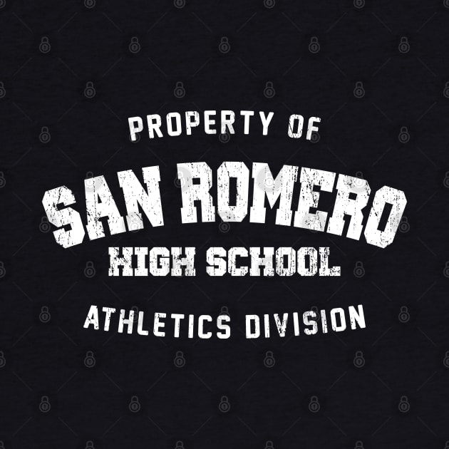 San Romero High School (worn look) by MoviTees.com